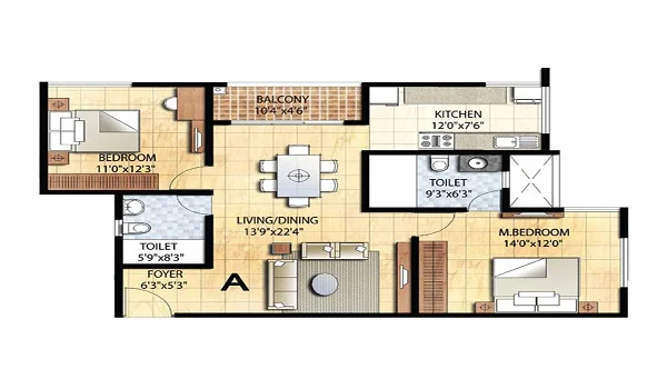 Floor Plan Variants Prestige Falcon City Reserve Floor Plan - 2, 3 and 4 BHK Configurations