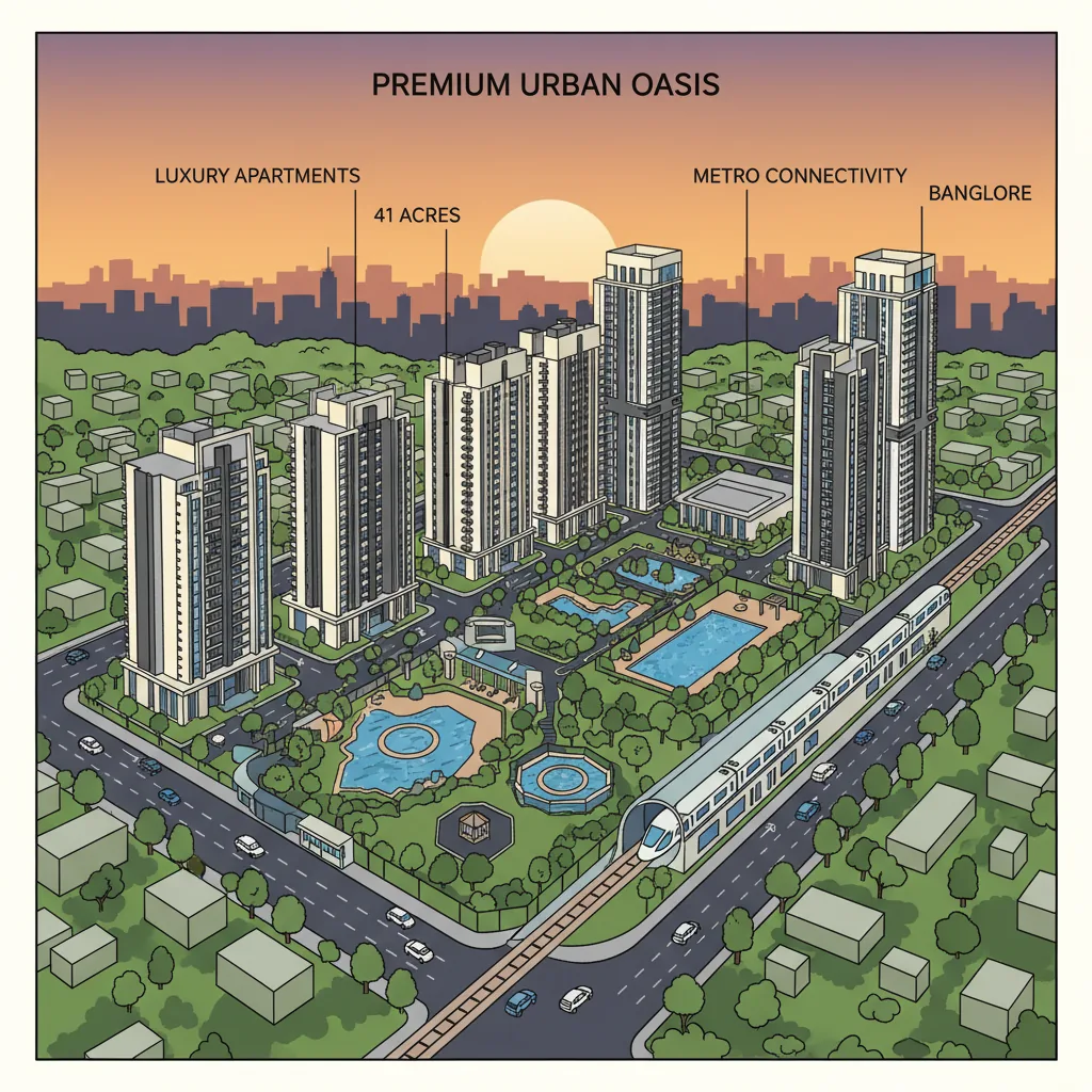 Prestige Falcon City Reserve - Modern luxury residential high-rise towers in a 41-acre green township in South Bangalore with contemporary architecture